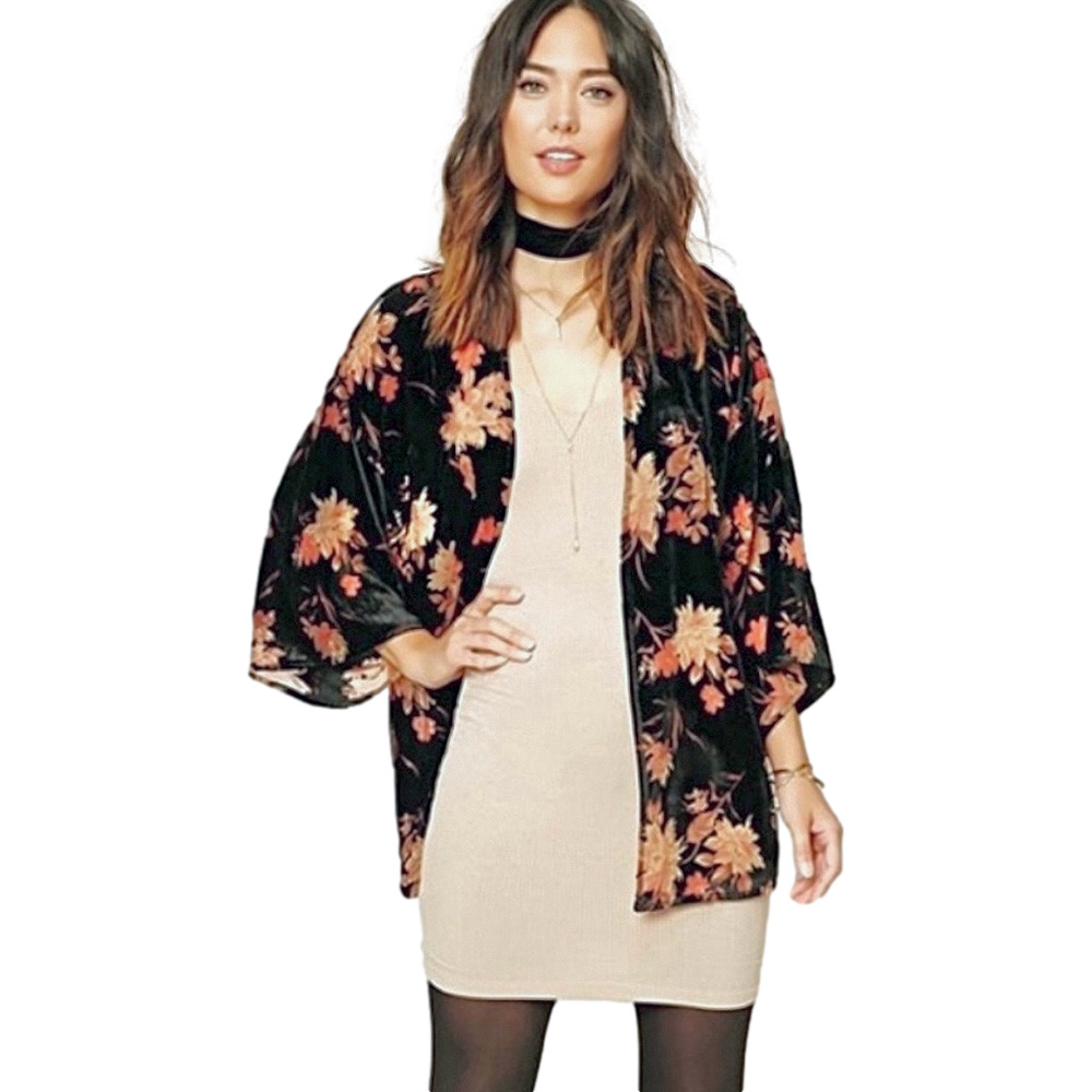 Forever 21 burnout velvet kimono